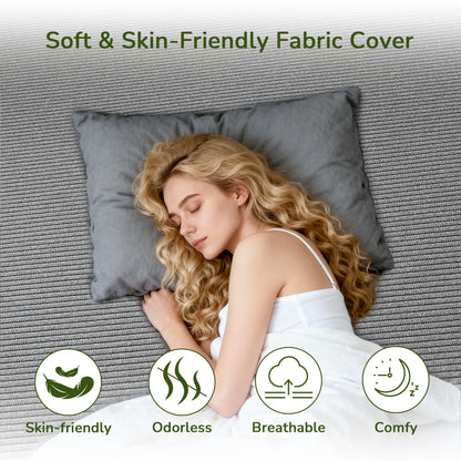 Memory Foam Mattress Topper, 3 inch Queen Mattress Topper with Removable Soft Cover, Bed Topper for Dorm, Travel, Guest Mat, Non-Slip Design & Pressure Relief Back Pain, Grey