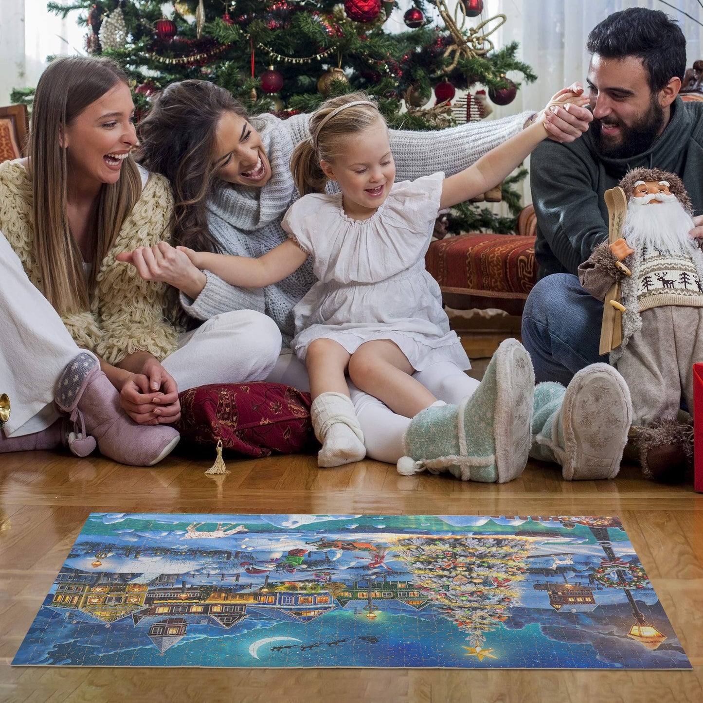 Becko US Puzzles for Adults 1000 Pieces, Wooden Jigsaw Puzzles, 1000 Piece Puzzle for Adults & Kids, Christmas and Holiday (Snow Scene)