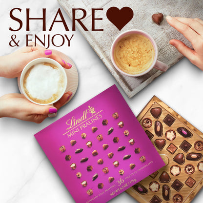 Lindt Mini Pralines, Assorted Chocolate Pralines with Premium Filling, Easter Chocolate Candy, 6.2 oz Gift Box