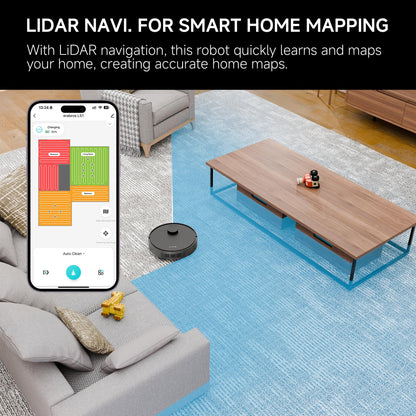 LS1 Robot Vacuum and Mop Combo – Precise LiDAR Navigation, Smart Home Map, Vacuum/Mop/Combo Cleaning Mode, Auto Recharge, Customized Cleaning, APP/Remote/Voice Control, for Hard Floors and Carpets