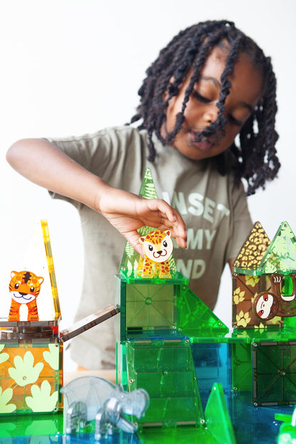 MAGNA-TILES Jungle Animals 25-Piece Magnetic Construction Set, The ORIGINAL Magnetic Building Brand