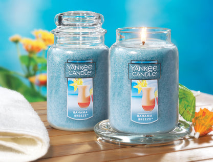 Yankee Candle Bahama Breeze Scented, Classic 22oz Large Jar Single Wick Candle, Over 110 Hours of Burn Time, Perfect for Tropical Beach-Themed Setting