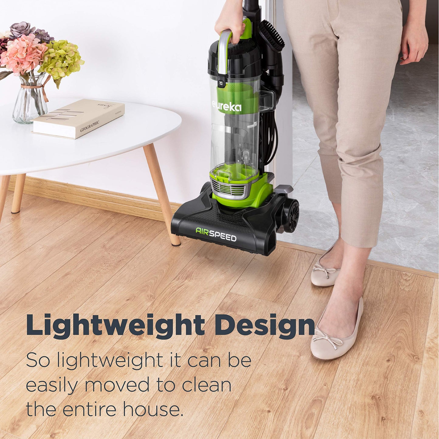 Eureka Powerful Bagless Upright Carpet and Floor AirSpeed Ultra-Lightweight Vacuum Cleaner, w/Replacement Filter, Green