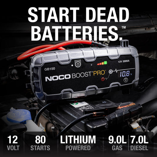 NOCO Boost Pro GB150 3000A UltraSafe Car Battery Jump Starter, 12V Battery Pack, Battery Booster, Jump Box, Portable Charger and Jumper Cables for 9.0L Gasoline and 7.0L Diesel Engines