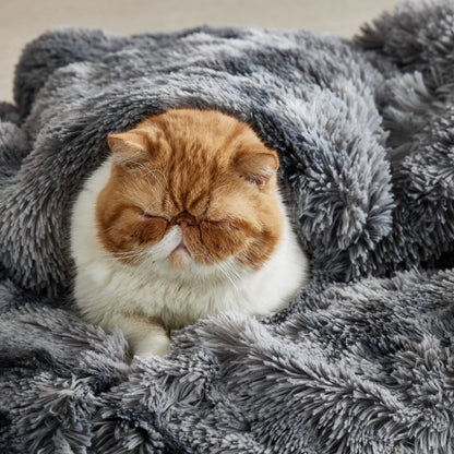 Bedsure GentleSoft Fluffy Sherpa Fleece Faux Fur Blankets Queen Size for Bed, Bedroom Decor Winter Bedding Thick Warm Full Queen Blankets, Fuzzy Plush Soft Heavy Mink Cozy Gifts, Tie Dye Grey, 90x90