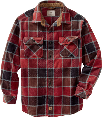 Legendary Whitetails Men's Standard Navigator Fleece Button Up Shirt, Killian Square Plaid, X-Large