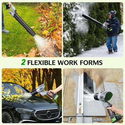 Leaf Blower - 500000RPM Cordless Electric Blower - 2 X 4.0Ah Batteries and Charger - 5 Speed Mode - 21V Lightweight Leaf Blower Cordless for Patio Cleaning, Lawn Care (Gray)
