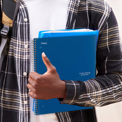 Five Star Spiral Notebook + Study App, 6 Pack, 1 Subject, College Ruled Paper, 8-1/2" x 11", 100 Sheets, Fights Ink Bleed, Water Resistant Cover, Assorted Colors (38052)