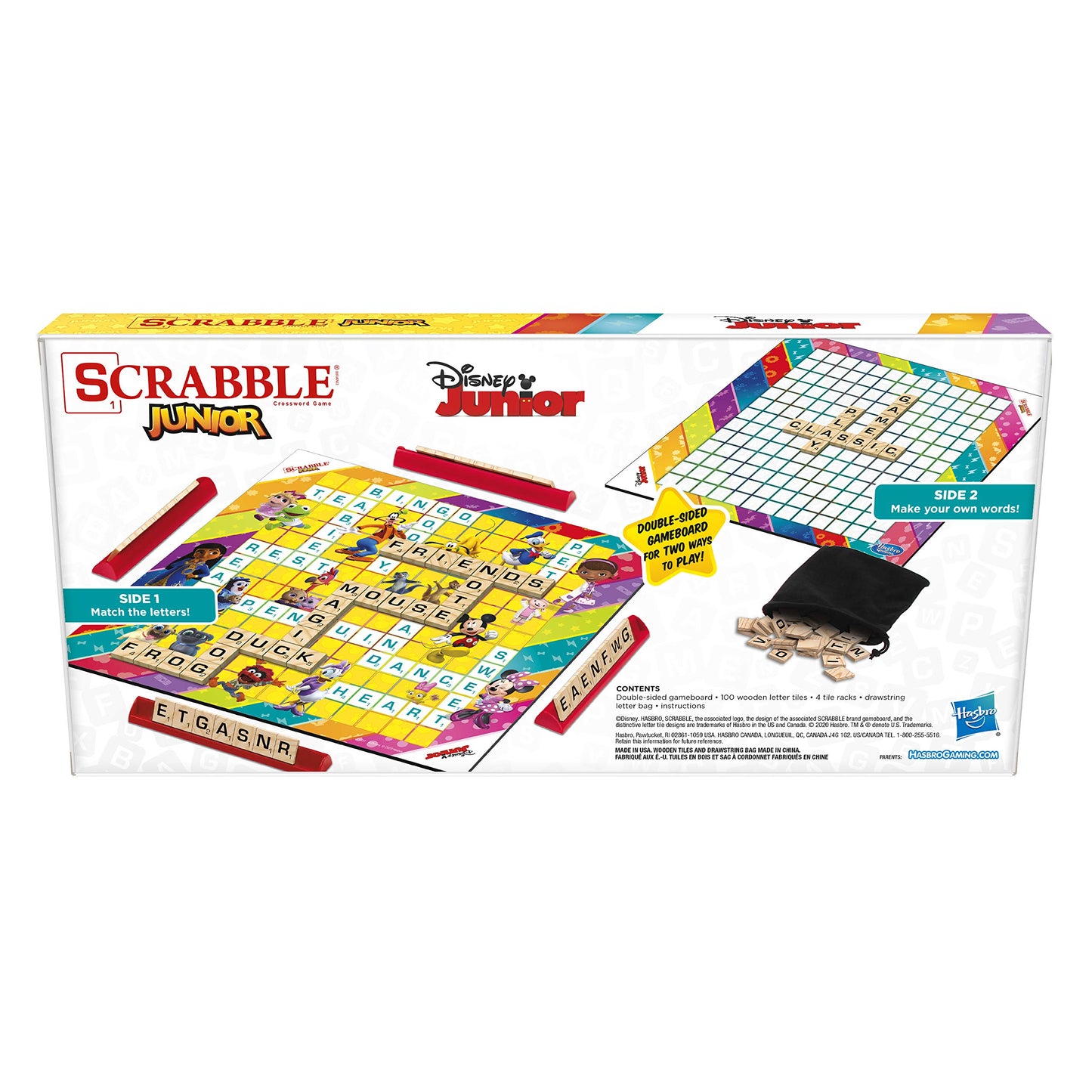 Hasbro Gaming Scrabble Junior: Disney Junior Edition Board Game for Kids | Double -Sided Game Board | Matching Word Game | Back to School Gifts | Ages 5+ (Amazon Exclusive)