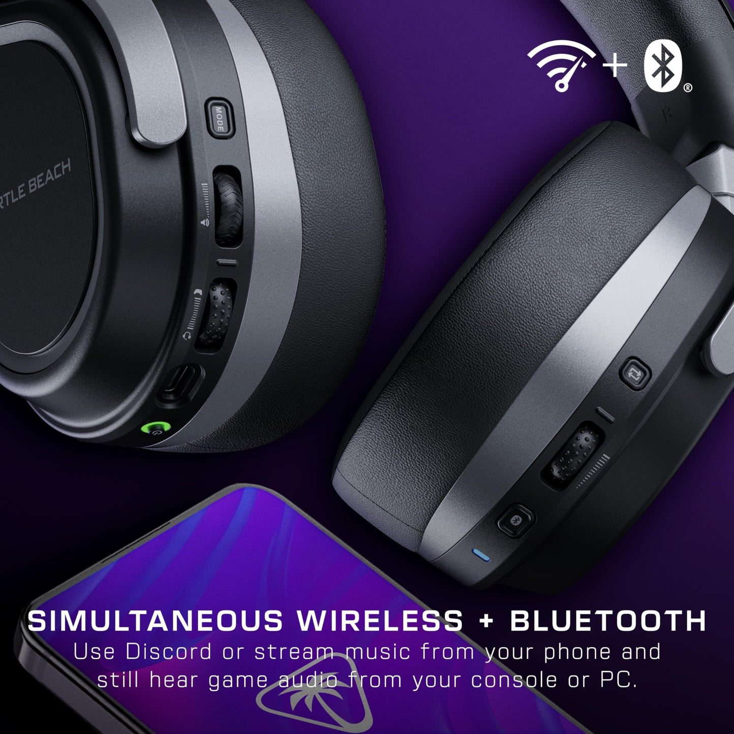 Turtle Beach Stealth 700 Gen 3 Wireless Multiplatform Amplified Gaming Headset for Xbox Series X|S, Xbox One, PC, PS5, Mobile – 60mm Drivers, AI Noise-Cancelling Mic, Bluetooth, 80-Hr Battery – Black