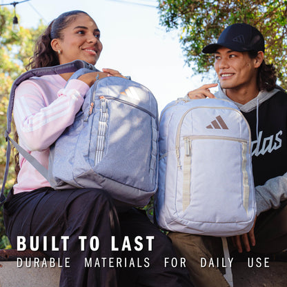 adidas Excel Backpack for Men & Women – Durable Large Athletic Laptop Bag, Black/Gold Metallic, One Size