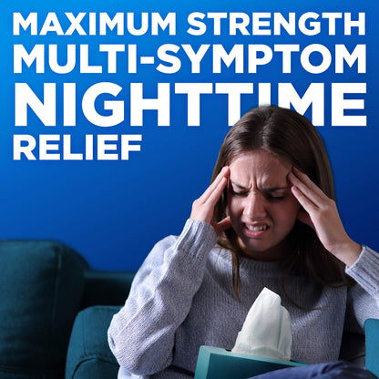 Amazon Basic Care Vapor Ice Day and Night Severe Cold and Flu Relief Caplets, Maximum Strength Medicine, Combo Pack, 48 Count