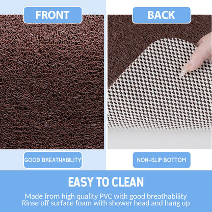 Hargiis Non-Slip Bathtub Mat, Anti Slip Shower Mat, Fast Drying Bathtub Mats, Foot Scrubber Mat, Anti Slip Mat for Tub, Floor, Bathroom, Kitchen, Home, Hotel (Brown 36"×24")