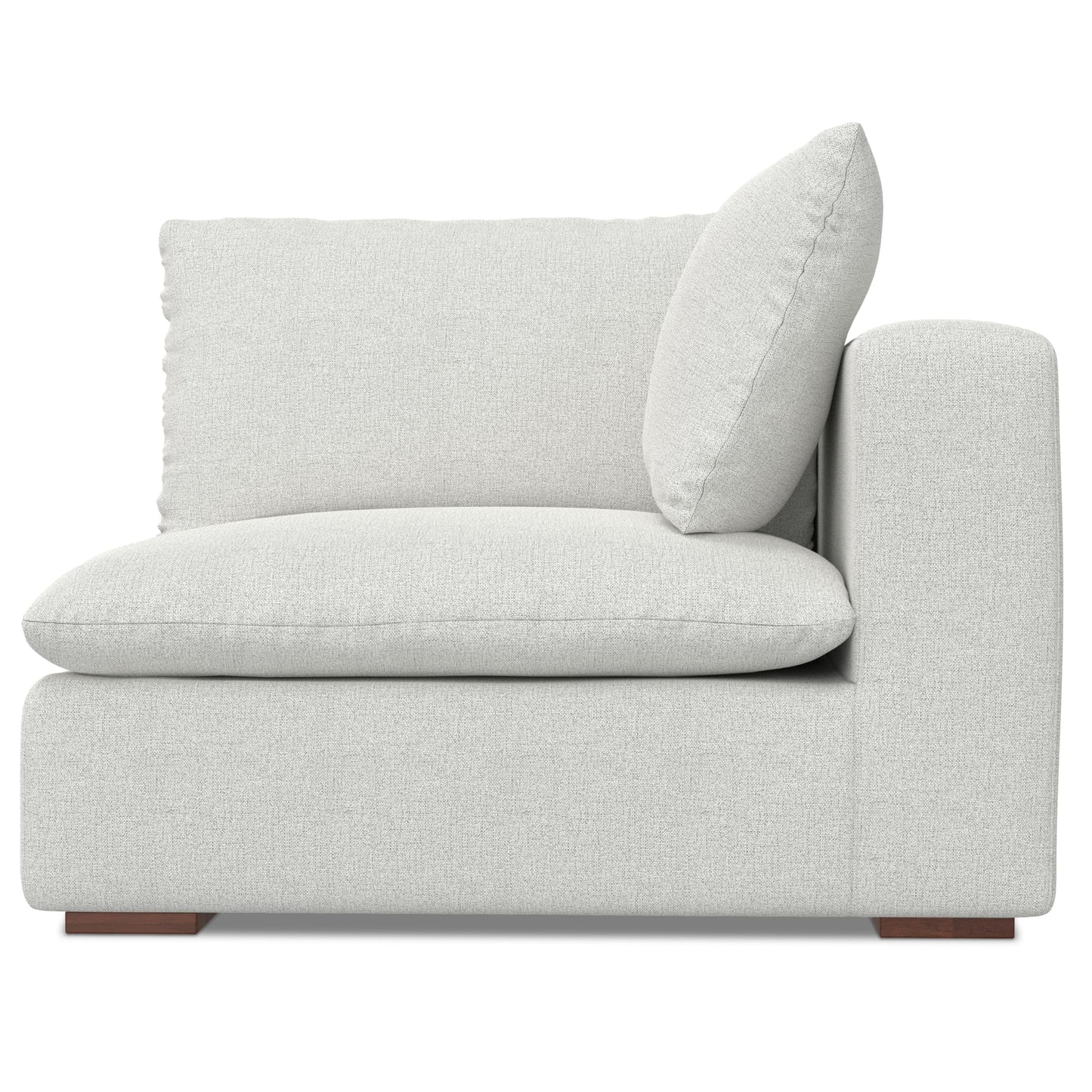 SIMPLIHOME Jasmine Right-Arm Sofa Module in Performance Fabric, Cloud Grey, 44-inches Wide, Handcrafted Contemporary-Style Right-Arm Accent Chair for Living Room