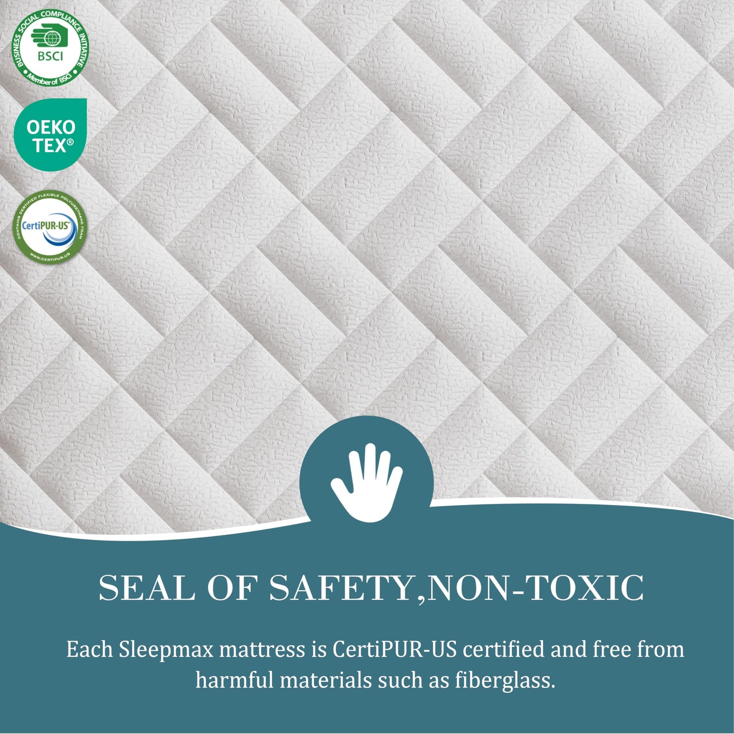 Sleepmax Queen Mattress 14 Inch - Deep Sleep Hybrid Mattress Pain Relief - Bed in a Box Extra Lumbar & Hip Support - Fiberglass-Free, CertiPUR-US Certified, 365-Night Trial