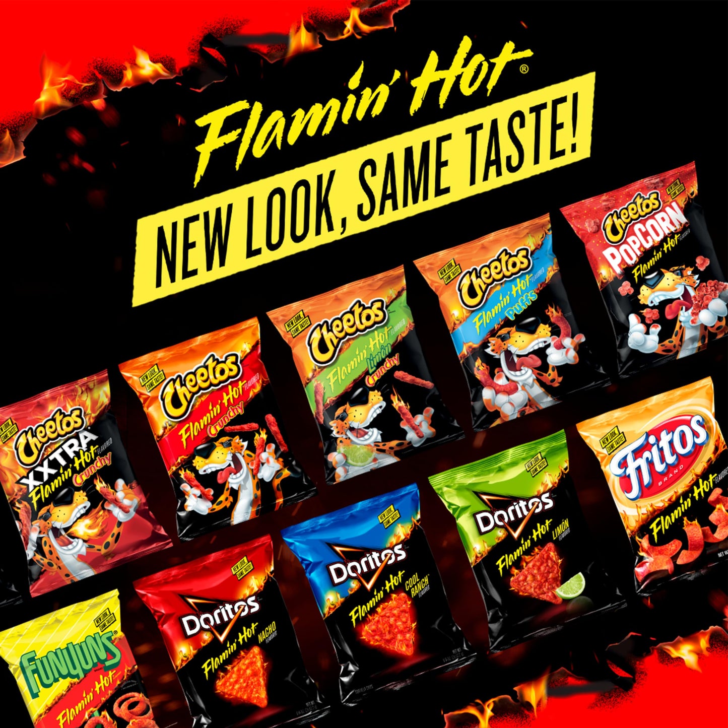 Frito Lay Flamin' Hot Mix, Variety Pack (Pack of 40), Packaging May Vary