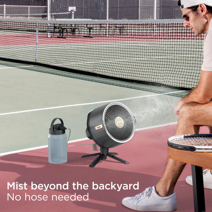 Shark FlexBreeze Pro Mist Fan — Indoor & Outdoor, Integrated Misting, Pedestal to Tabletop, Corded or Cordless, Up to 24-Hr Battery, Oscillating, Charcoal Grey, FA302 (2025 Release)