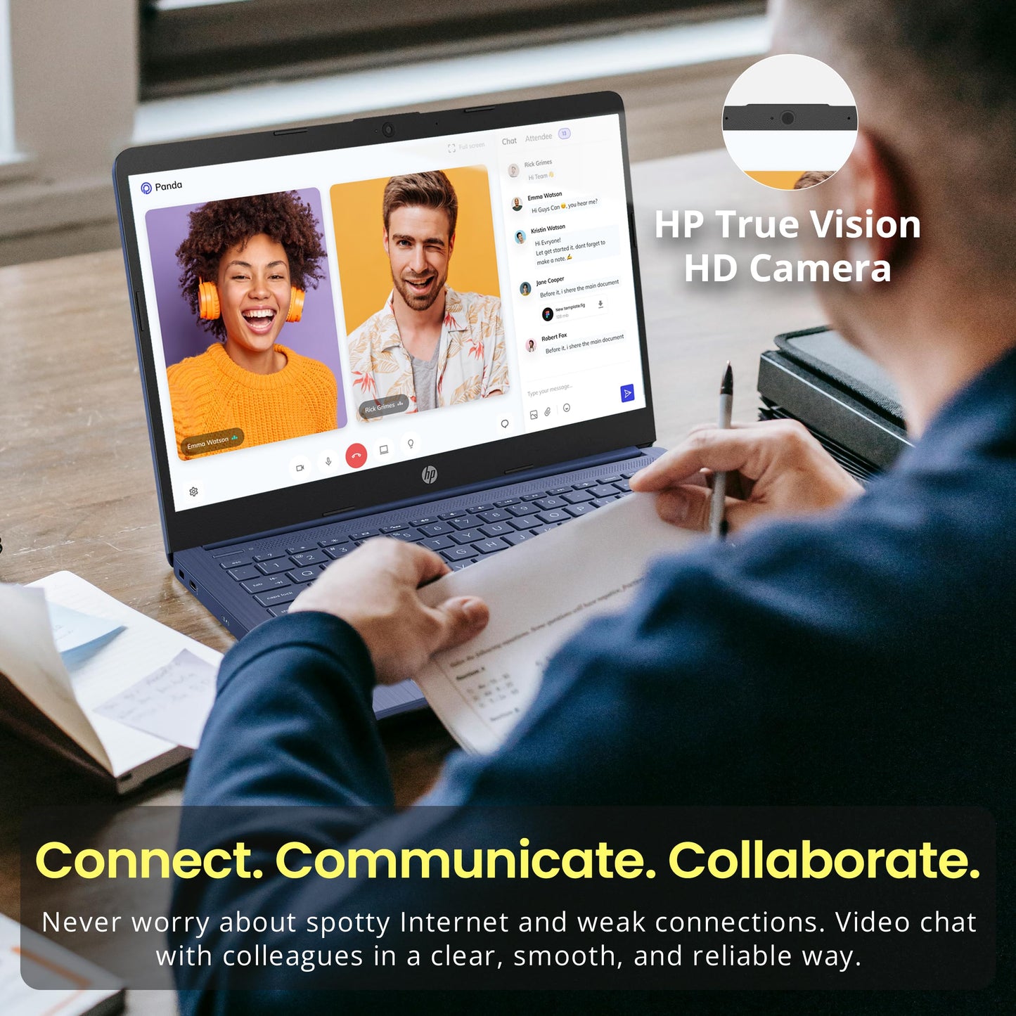 HP Flagship 14" HD Laptop with 1 Year Office 365 | 16GB RAM | 1.22TB Storage(64GB EMMC & 160GB Docking Station Set & 1TB Cloud Storage) | Intel 4-Core Processor | Webcam | Win 11s | Blue