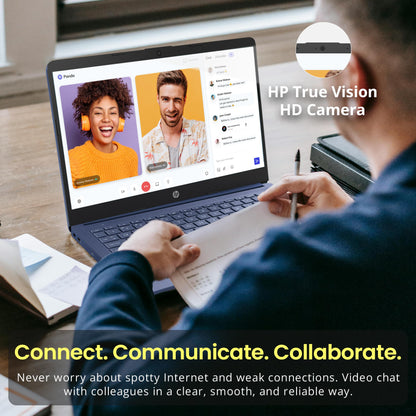 HP Flagship 14" HD Laptop with 1 Year Office 365 | 16GB RAM | 1.22TB Storage(64GB EMMC & 160GB Docking Station Set & 1TB Cloud Storage) | Intel 4-Core Processor | Webcam | Win 11s | Blue