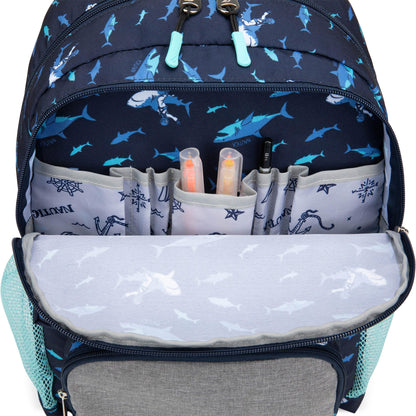 Nautica Backpack for Kids | Kindergarten, Elementary Children Backpack | 16" Tall | Shark Riders