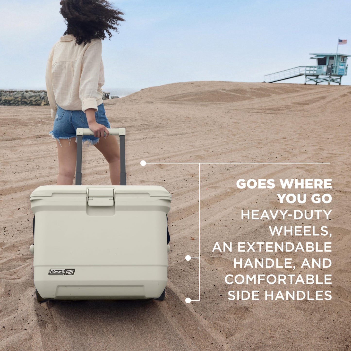 Coleman Pro 55-Quart Hard Cooler, Desert Sand