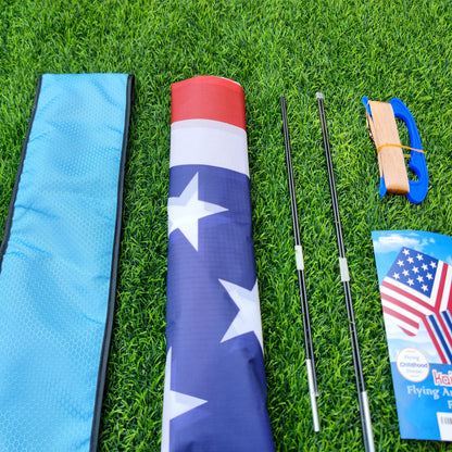 Kaiciuss American Flag Delta Kite for Kids & Adults Easy to Fly Large, The Easiest Single Line for Beach, it Comes with 300ft String Kite Handle