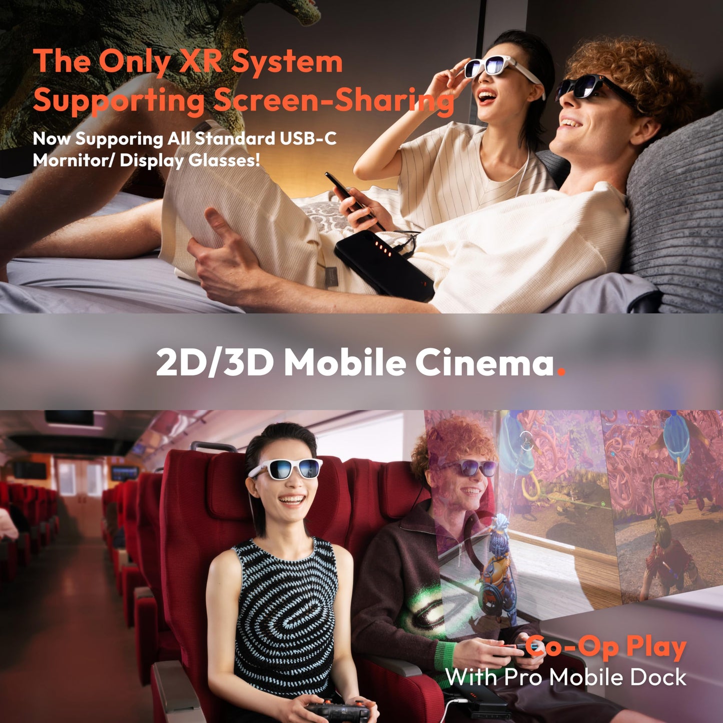 VITURE Pro XR/AR Glasses — 135" 120Hz 1000Nits UltraClarity Display, Harman Audio, Myopia Adjustments, Electrochromic Film, Video Display Glasses for iPhone 16/15/Android/Mac/PC/Steam Deck/Consoles