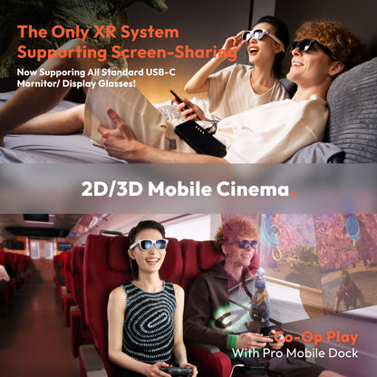 VITURE Pro XR/AR Glasses — 135" 120Hz 1000Nits UltraClarity Display, Harman Audio, Myopia Adjustments, Electrochromic Film, Video Display Glasses for iPhone 16/15/Android/Mac/PC/Steam Deck/Consoles