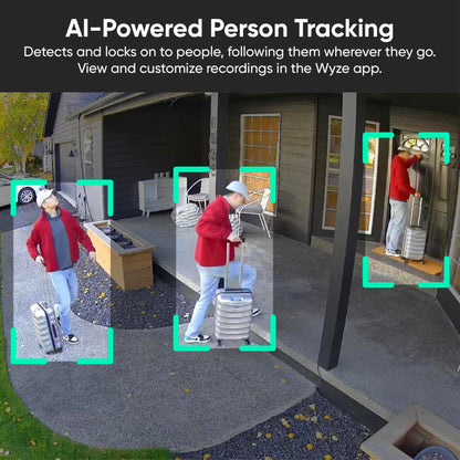 WYZE Solar Cam Pan (Flagship Model), Wireless Outdoor Cam Pan, 2K 360° Pan-Tilt Battery Powered 2.4GHz Wi-Fi Cameras for Home Security, AI Motion Detection, Color Night Vision (Renewed)
