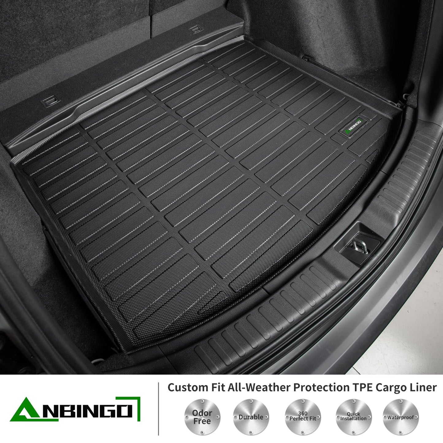 ANBINGO® Floor Mats & Seatback Cargo Liner for 2025 BMW X3 (30 xDrive / M50 xDrive) / 2025 X3 All Weather TPE Floor Liners / 1st & 2nd Row Custom Mat Full Set/Accessories - Black
