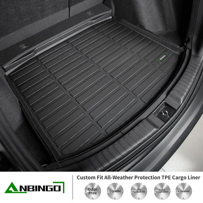 ANBINGO® Floor Mats & Seatback Cargo Liner for 2025 BMW X3 (30 xDrive / M50 xDrive) / 2025 X3 All Weather TPE Floor Liners / 1st & 2nd Row Custom Mat Full Set/Accessories - Black