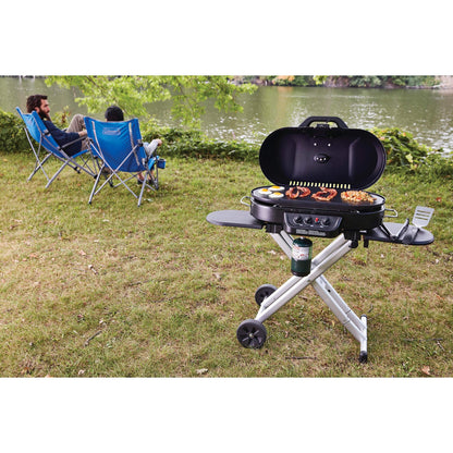 Coleman RoadTrip 285 Portable Stand-Up Propane Grill with 3 Adjustable Burners & Instastart Ignition, 20,000 BTUs of Power for Outdoor Cooking, Camping, Tailgating, Grilling, BBQs, & More