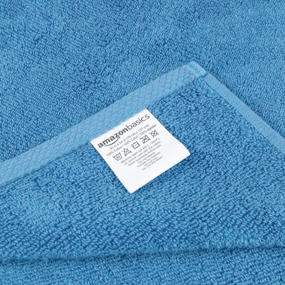 Amazon Basics 2-Piece Quick-Dry Oversize Bath Towel, 100% Cotton, 54" x 30", Lake Blue