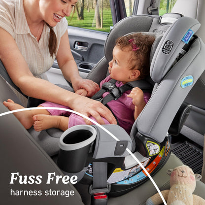 Graco 4Ever DLX 4-in-1 Car Seat, Charlie | Infant to Toddler Car Seat, with 10 Years of Use | Rear-Facing, Forward-Facing and Booster Modes | Safe, Comfortable and Convenient