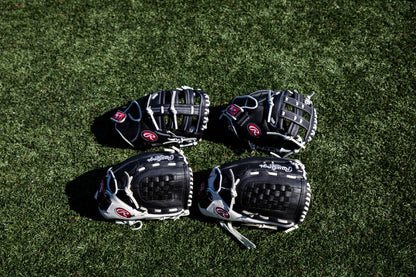 Rawlings | Shutout Fastpitch Softball Glove | RHT | 12' | Basket Web | Black / White