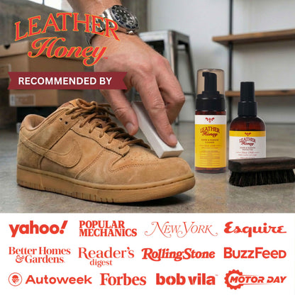 Leather Honey Suede & Nubuck Care Kit: Cleaner, Protector, Suede Brush & Eraser: Clean, Protect & Restore Shoes, Boots, Uggs, Furniture, Jackets, Bags and Apparel. Safe for Any Color