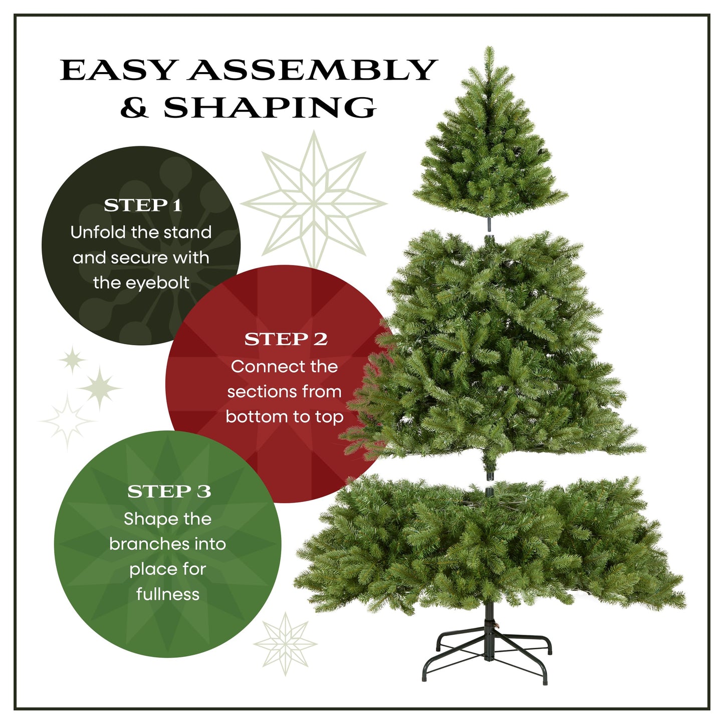 National Tree Company 7.5 ft Unlit Kingswood Fir Slim Artificial Christmas Tree, 1,075 Tips, Includes Stand, Green