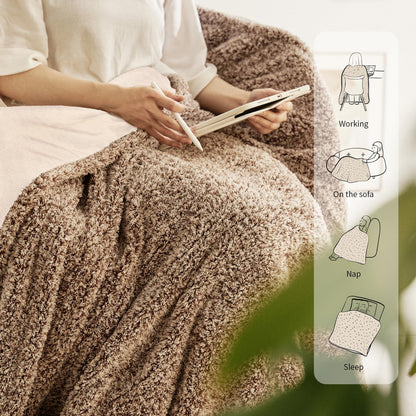 Templewet Heated Blanket Electric Throw 50" x 60" -Heated Throw Blanket with 5 Heating Levels & 3 Hours Auto Off,Machine Washable,ETL & FCC Certification,Over-Heat Protect（Racoon）