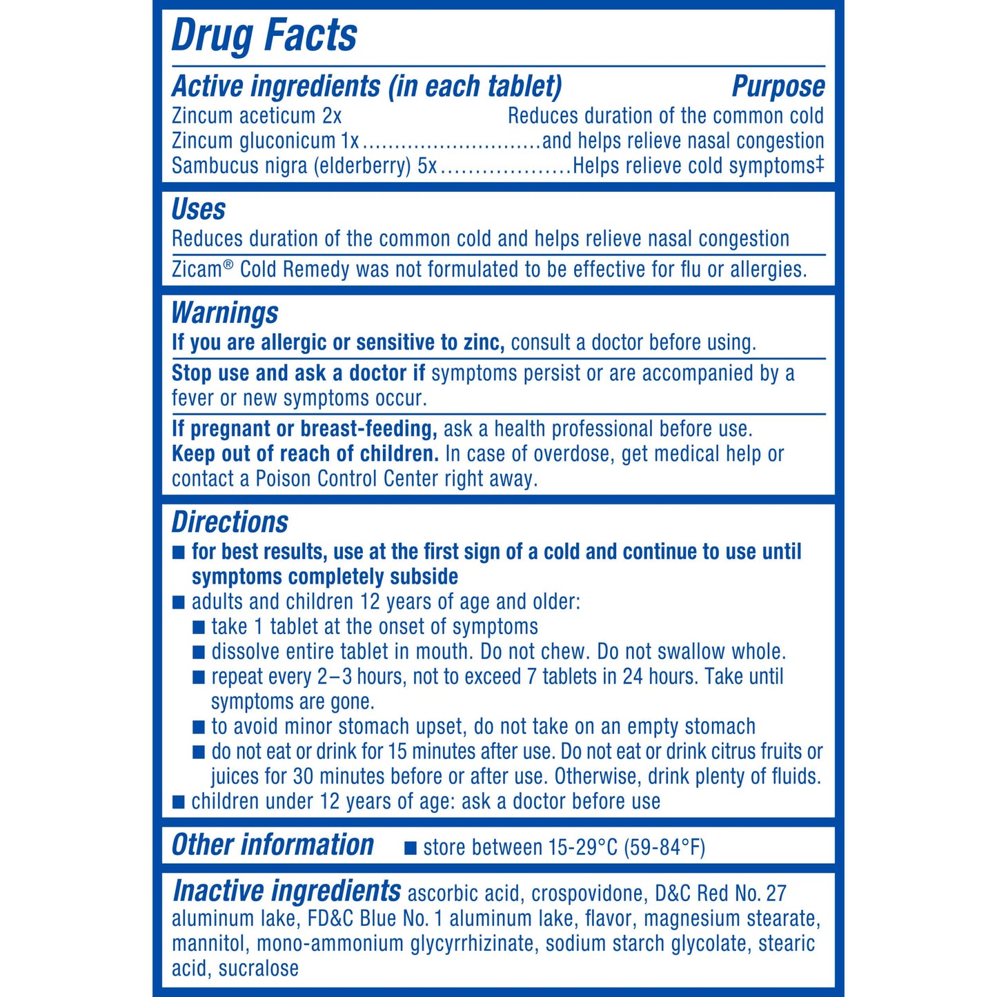 Zicam Cold Remedy Zinc RapidMelts, Elderberry Citrus Flavor, Homeopathic, Cold Shortening Medicine, Shortens Cold Duration, 25 Count