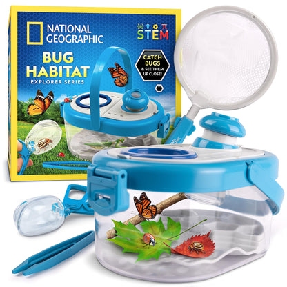 National Geographic Bug Catcher Kit for Kids - Kids Bug Habitat with Magnified Viewer, Bug Catcher, Tweezers & Learning Guide, Insect Habitat, Outdoor Toys, Kids Bug Catching Kit, Bug Box