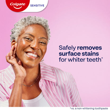 Colgate Whitening Toothpaste for Sensitive Teeth, Enamel Repair and Cavity Protection, Fresh Mint Gel, 6 Oz (Pack of 3)