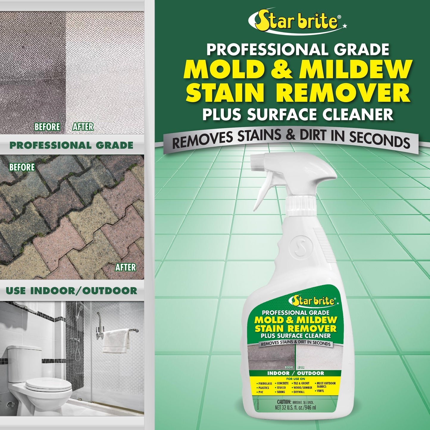 STAR BRITE Professional Grade Mold & Mildew Stain Remover - 32 OZ (120032)