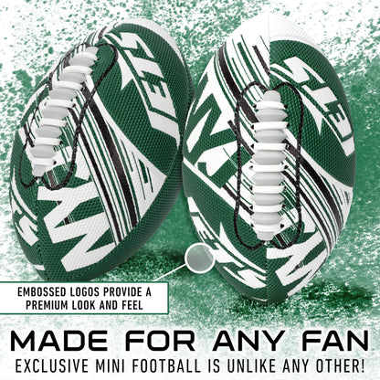 Franklin Sports NFL New York Jets Football - Youth Mini Football - 8.5" Junior Size Ball - SPACELACE Easy Grip Texture- Perfect for Kids