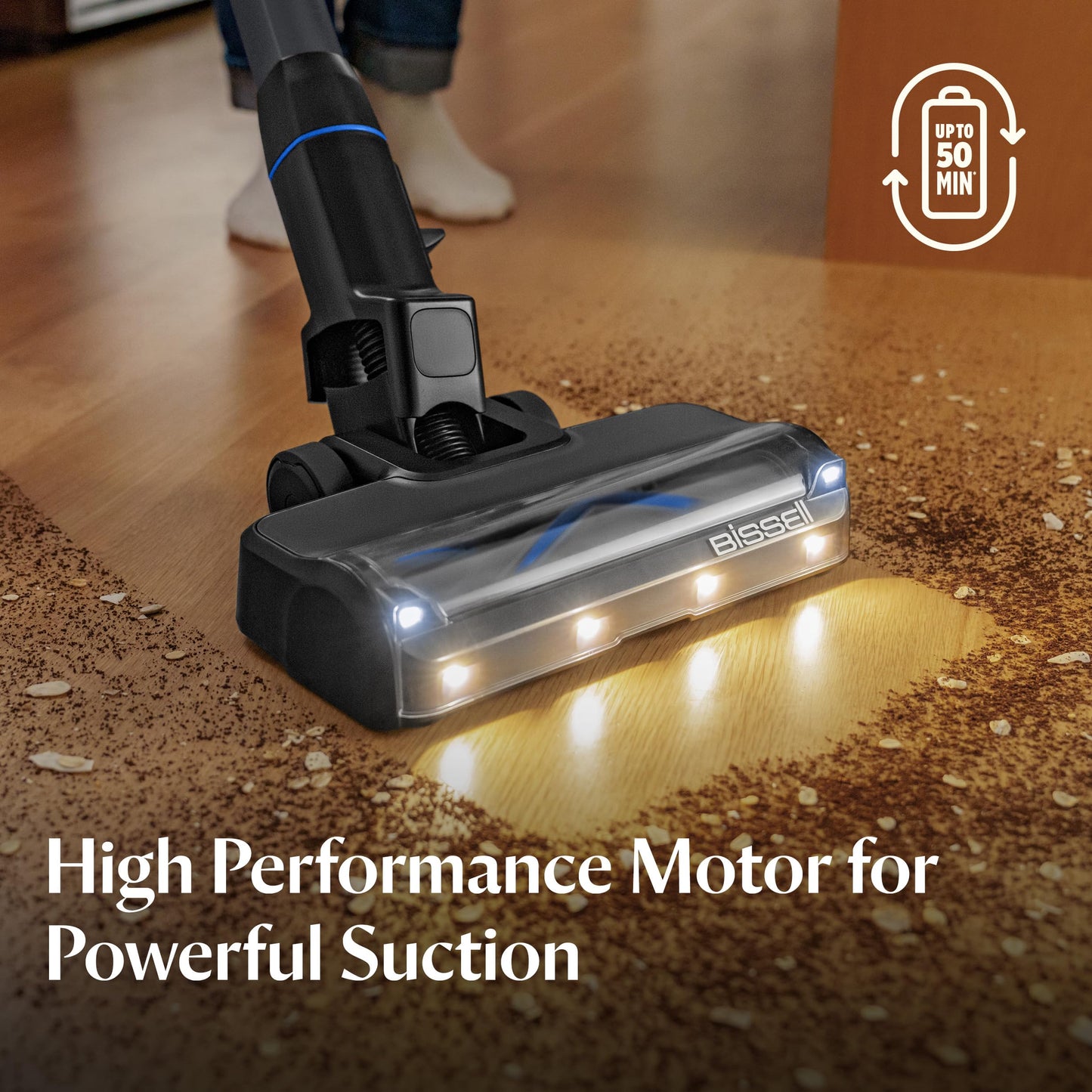 Bissell PowerClean FurGuard 280W Self-Standing Cordless Vacuum w/Self-Cleaning Brush Roll, Strong Suction, Removeable Battery, Wall Mount, Upholstery Tool & Bright Headlights