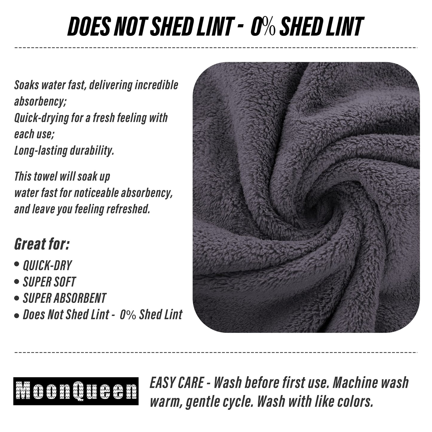 MOONQUEEN 18 Pack Premium Hand Towels - Quick Drying - Microfiber Coral Velvet Highly Absorbent Towels - Multipurpose Use as Hotel, Bathroom, Shower, Spa, Hand Towel 16 x 28 inches (Gray)