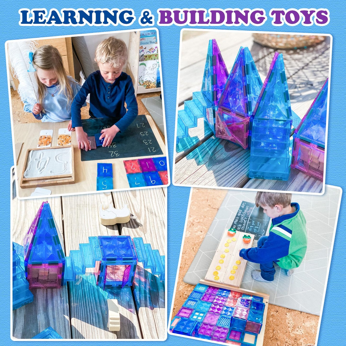 Diamond Magnetic Building Blocks - Frozen Princess Toys for 3-8 Year Old Girls & Boys - 3 4 5 6 Year Old Girl Birthday Xmas Present