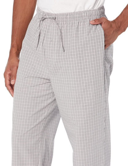 Amazon Essentials Men's Straight-Fit Woven Pajama Pant, Grey Plaid, X-Large