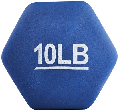 Amazon Basics Neoprene Coated Hexagon Workout Dumbbell Hand Weight, 20 Pounds, 10 pound (Set of 2), Navy Blue