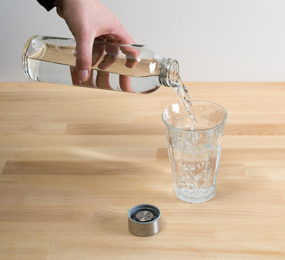 Epica glass bottles with lids – 18oz glass water bottles, reusable juice jar with lids for storing juices, reusable water bottle durable & ecofriendly set of 6