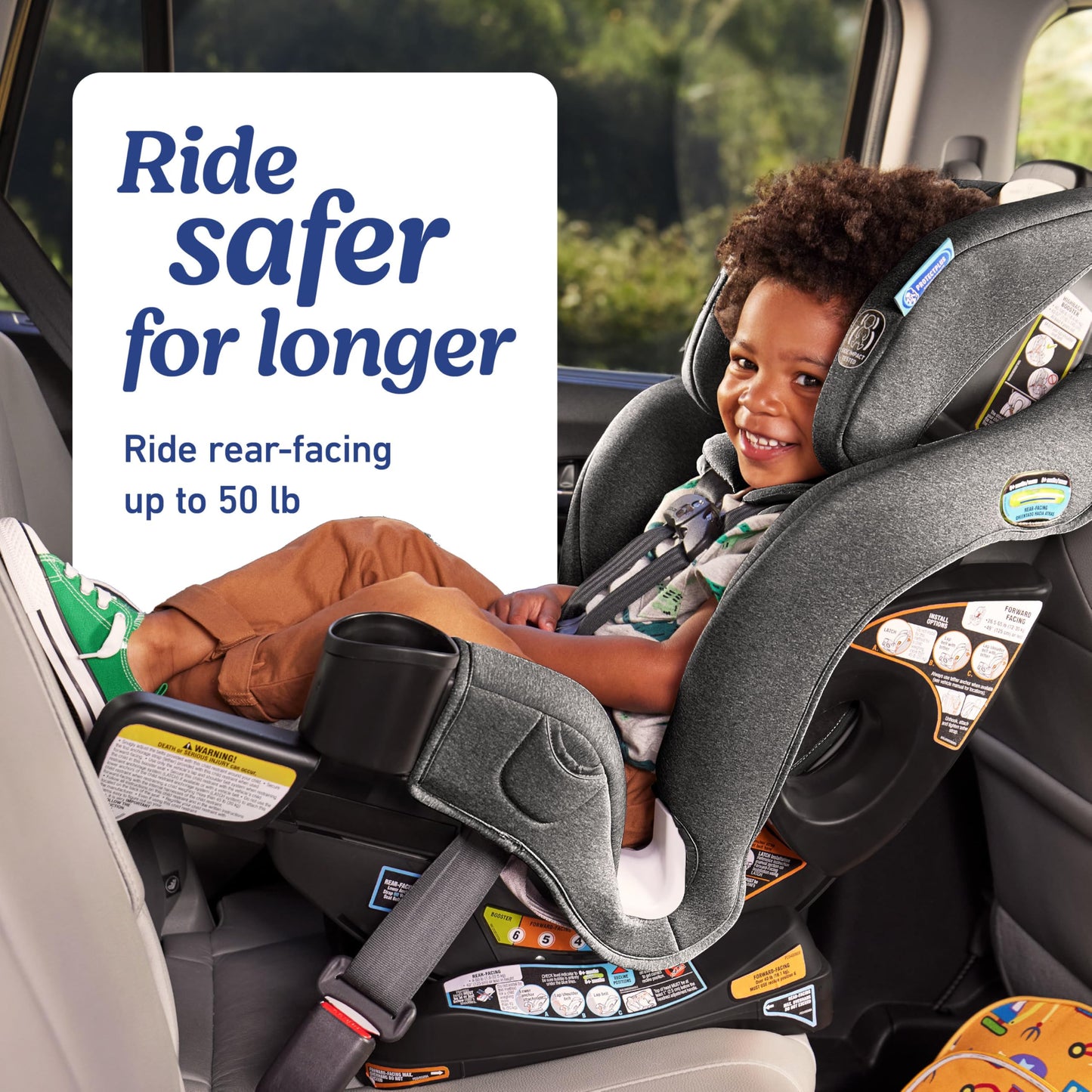 Graco Extend2Fit Convertible Baby Car Seat, Rear and Forward Facing, Adjustable Extension Panel for Extra Legroom, Cullen